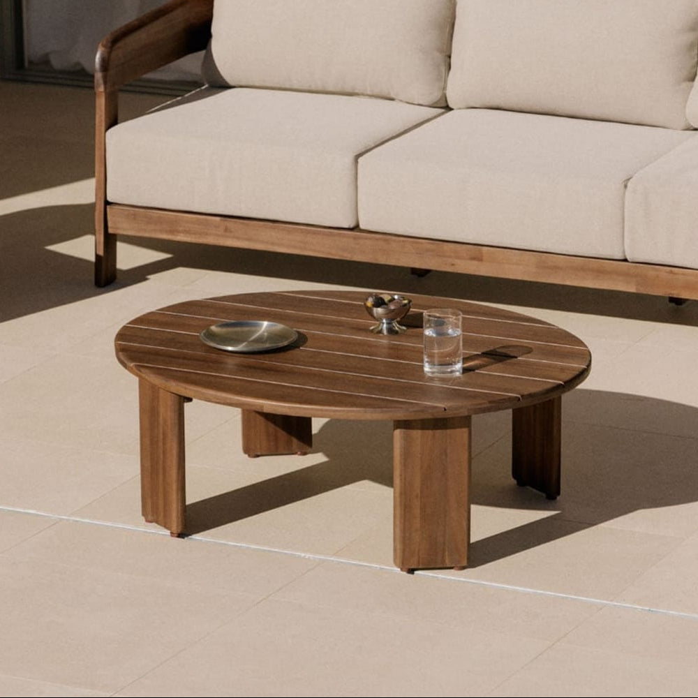 Oval outdoor table ULENO, acacia wood, dark acacia