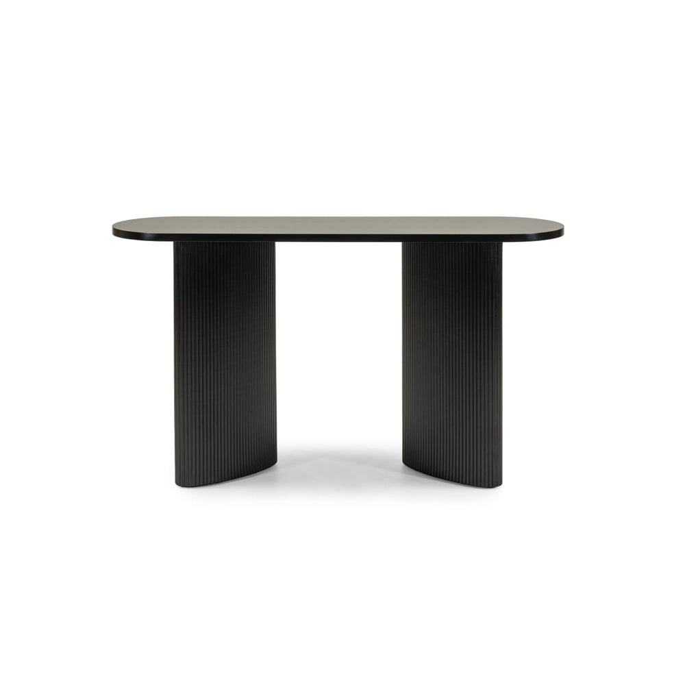 Desk PERIOL, black, lamellae, 140 cm