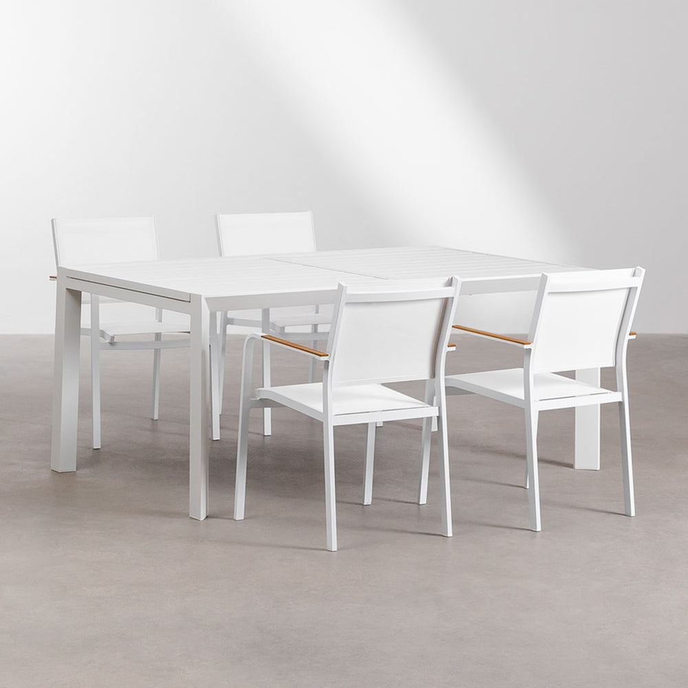 STARMI 5-piece outdoor dining set, white