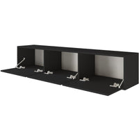 Pakabinama TV spintelė ZARI, juoda, 150 cm