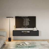 Pakabinama TV spintelė ZARI, juoda, 150 cm, 3