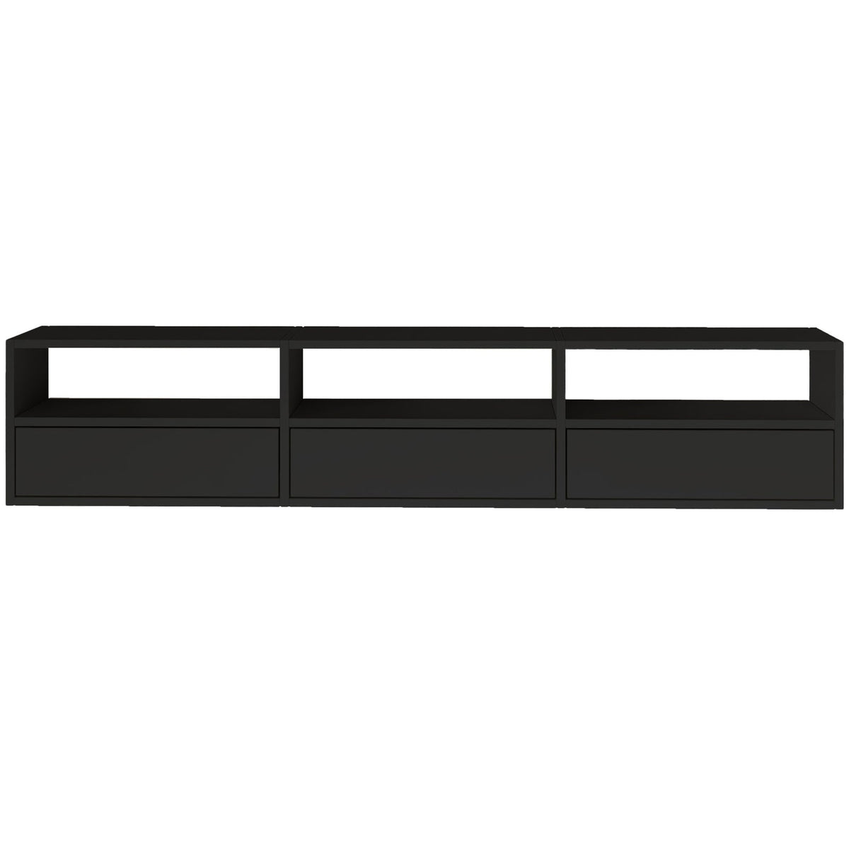 Pakabinama TV spintelė ZARI, juoda, 150 cm, 2 – durelių vidus