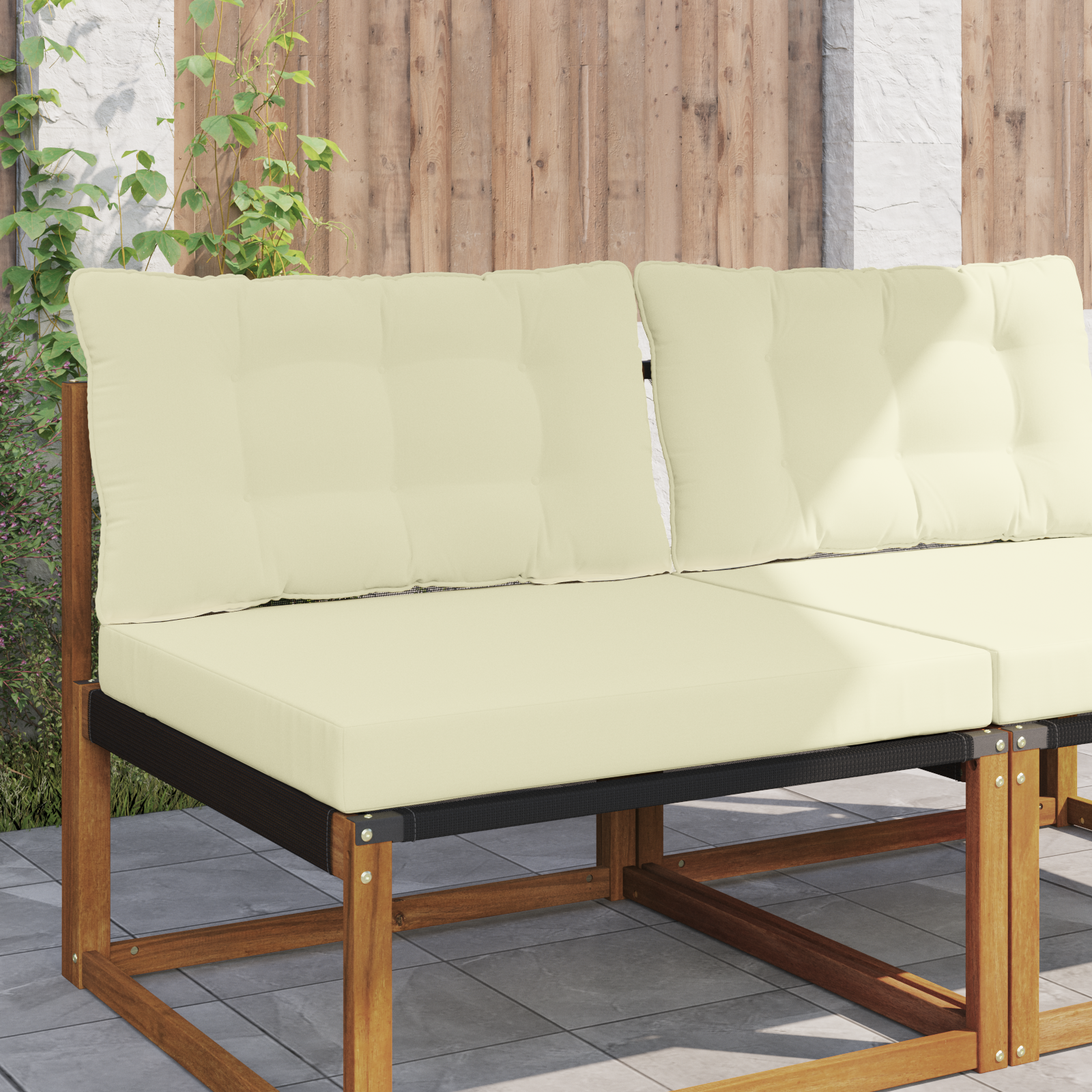 Lauko sofa pagalvėlė 2 pcs Kreminė Poliesteris