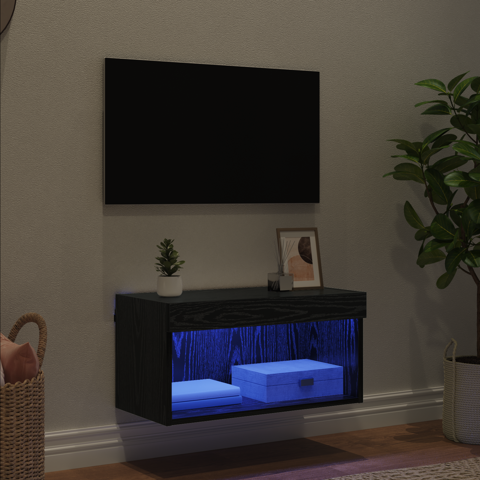 TV skapītis Melns ozols 60 x 30 x 30 cm
