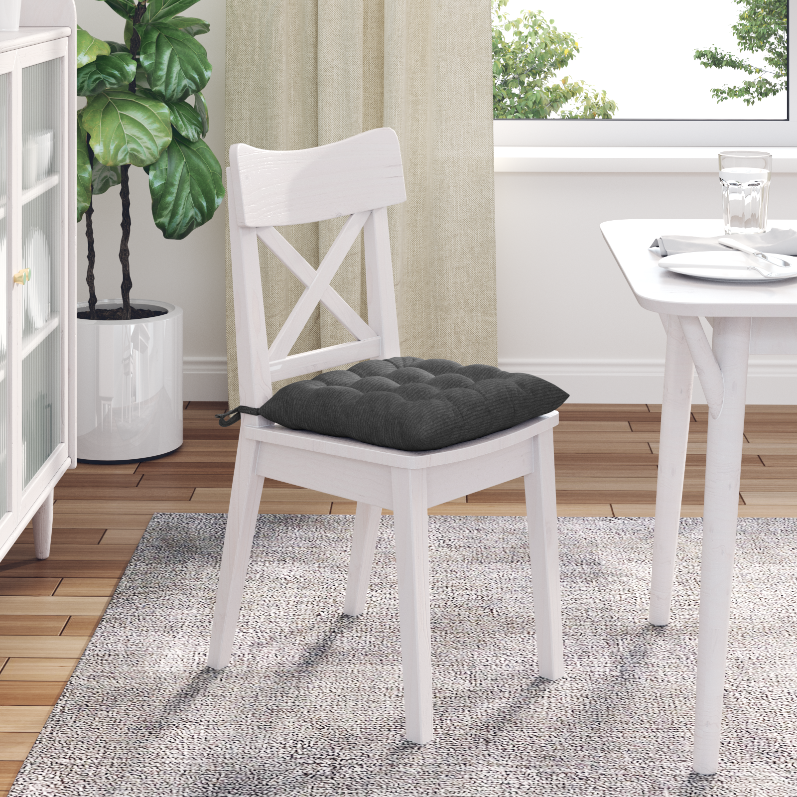Sėdynių pagalvėlės 4 pcs Tamsiai pilka 40 x 40 x 6 cm
