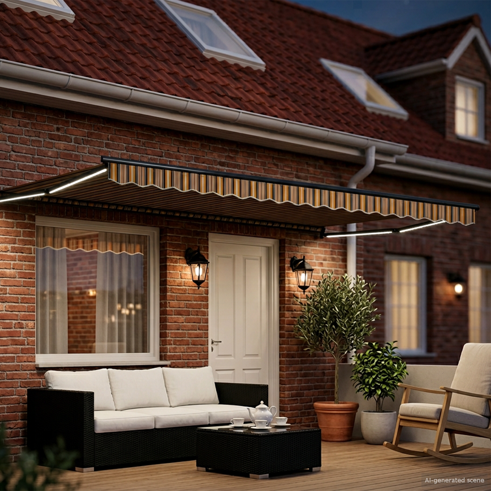 Rankinė ištraukiama markizė su LED 4,5 × 3 m