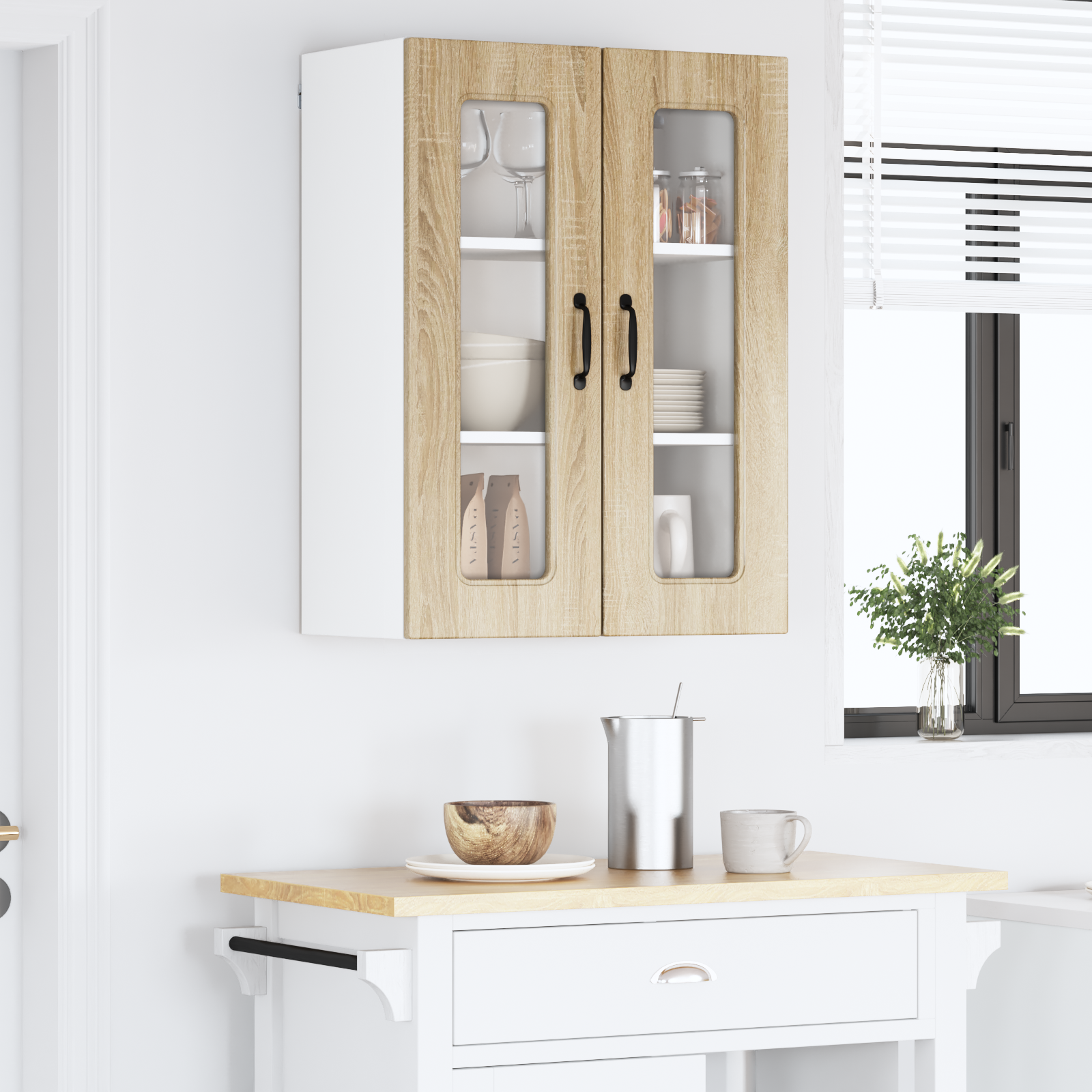 Wall kitchen cabinet Sonoma oak 60 x 31 x 80 cm