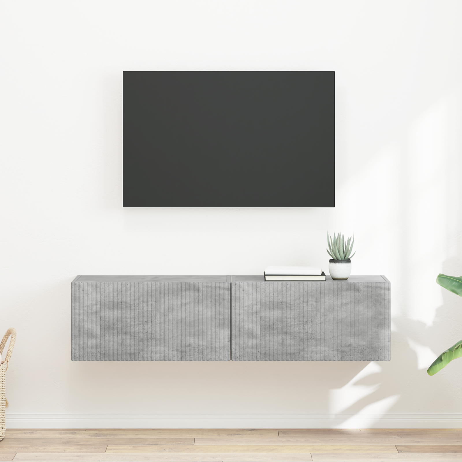 TV sieninė spintelė 2 pcs Betoninė 60 x 31 x 29,5 cm
