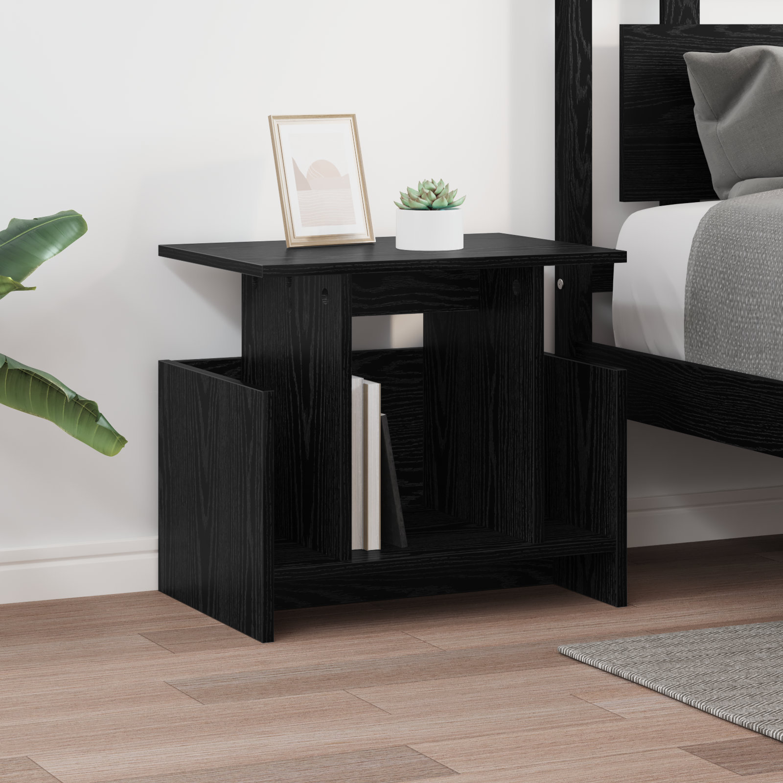 TV stand Black oak 50 x 35 x 45 cm