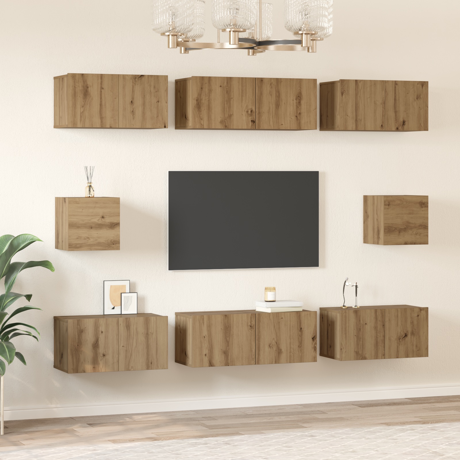 TV cabinet set 8 pcs Artisan oak