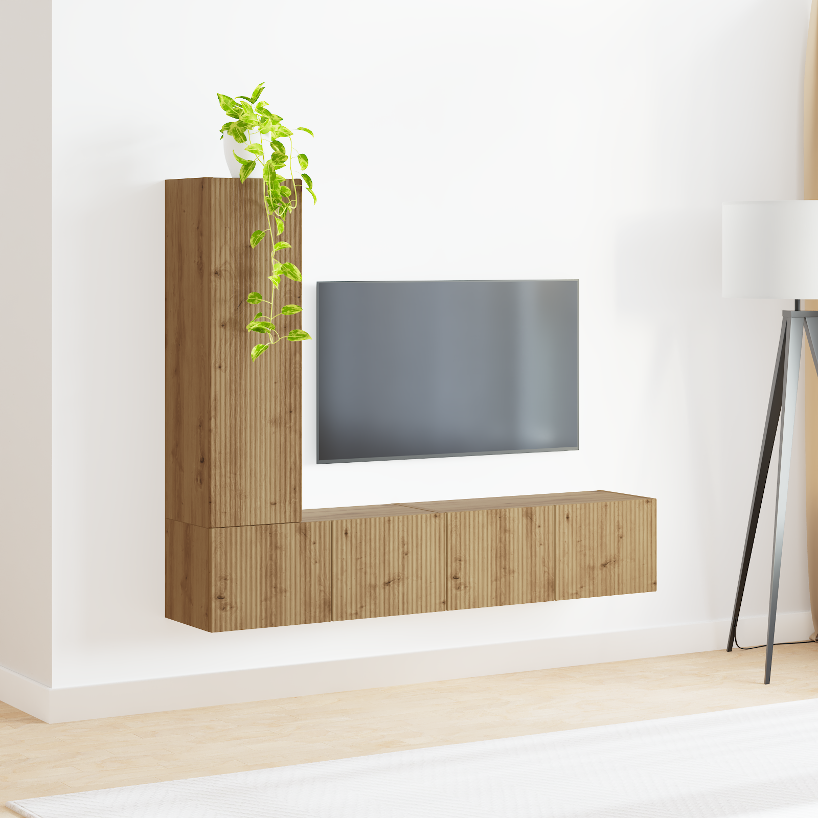TV spintelių komplektas 2 pcs Amatininkų ąžuolas