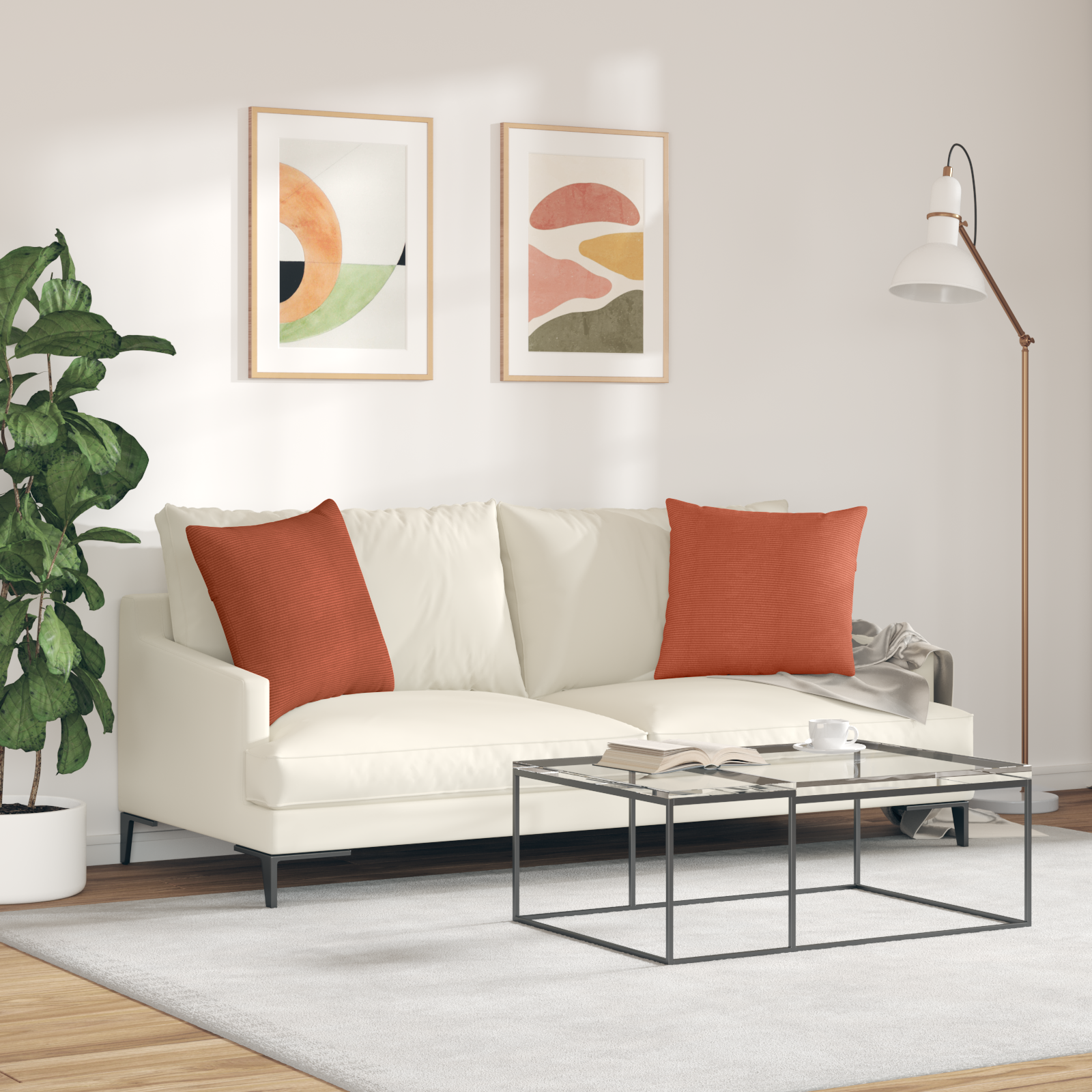 Sofa Pagalvės 2 pcs Raudona oranžinė 50 x 50 cm