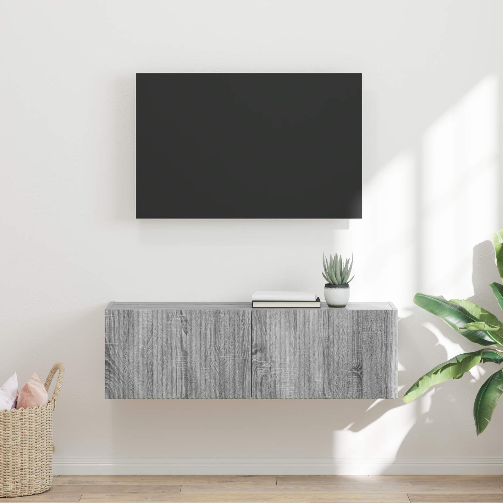 TV sieninė spintelė Pilkas Sonoma 98 x 31 x 29,5 cm