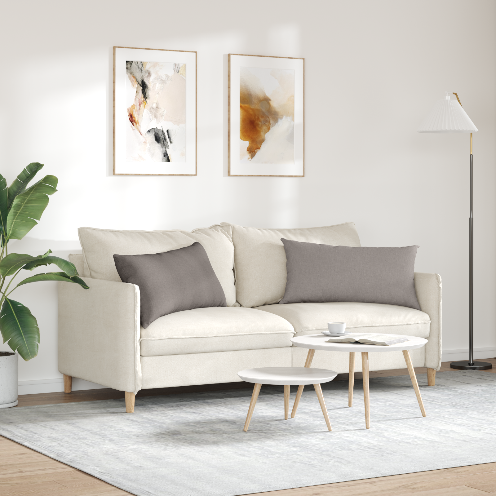 Sofa Pagalvės 2 pcs Taupe 80 x 40 cm audinys
