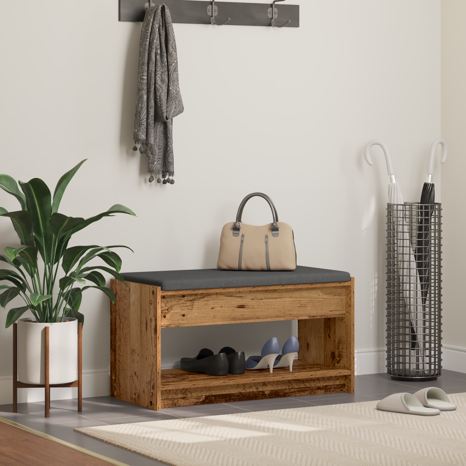 Sola gaitenī ar spilvenu Vecs koks 83 x 38 x 45 cm