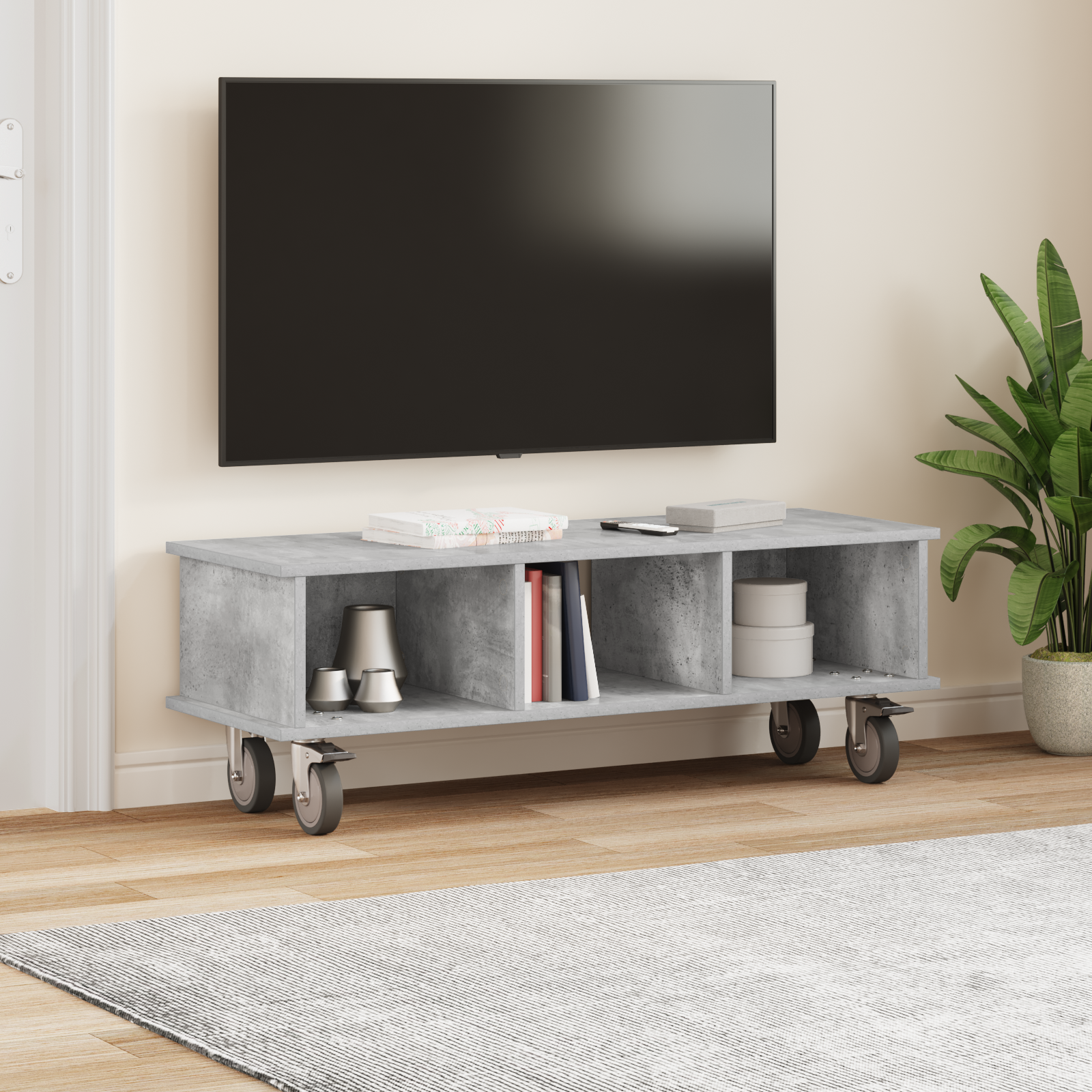 Televizoriaus stovas Betono pilka 100 x 35 x 35 cm