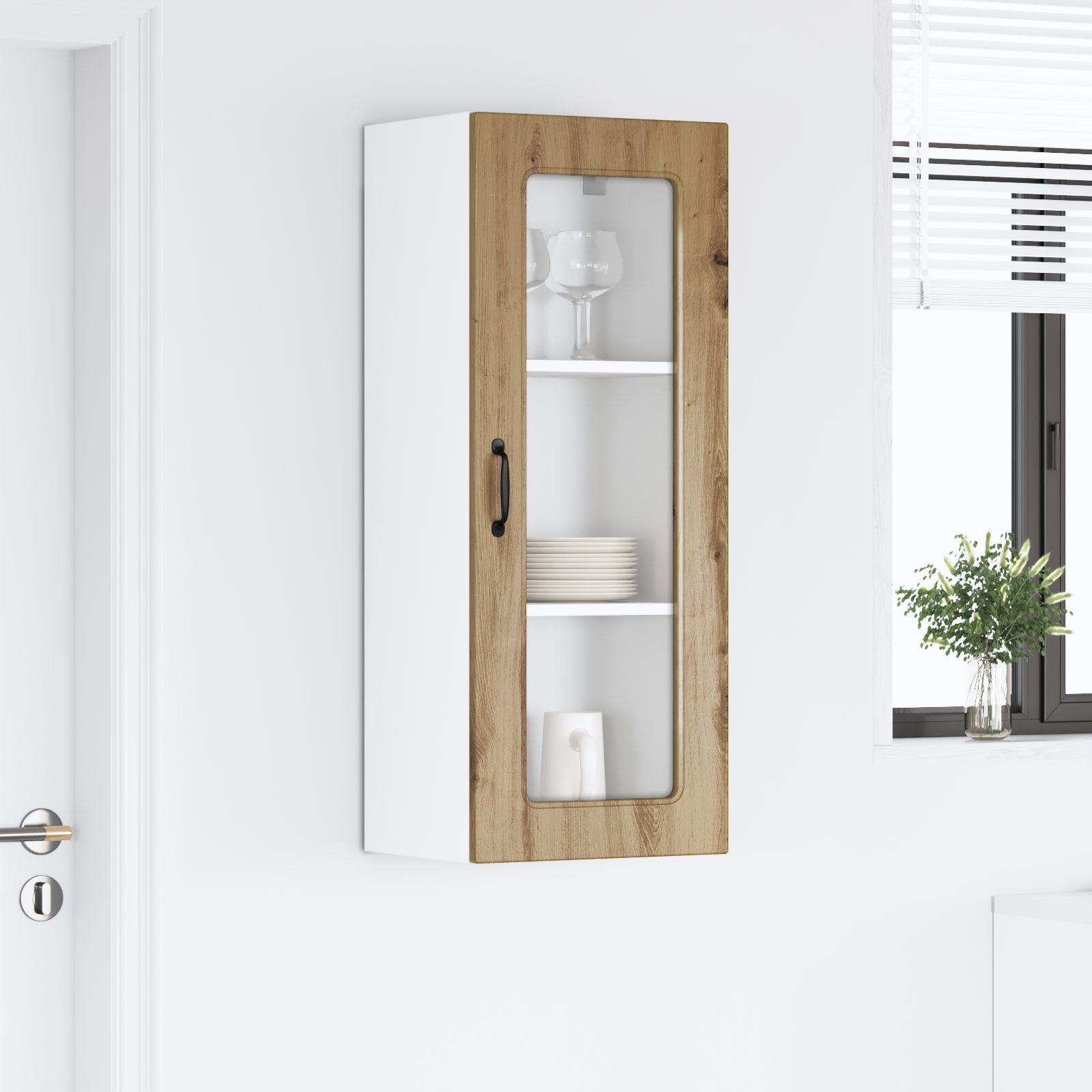 Kitchen wall cabinet Craftsman Oak 40 x 31 x 100 cm
