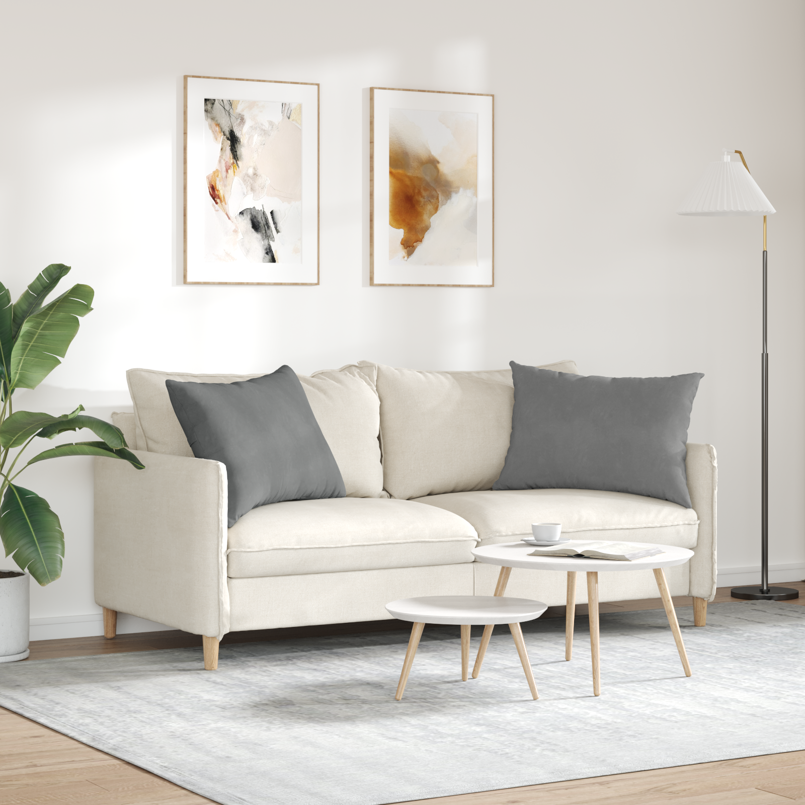 Sofa Pagalvės 2 pcs Tamsiai pilka 70 x 50 cm audinys