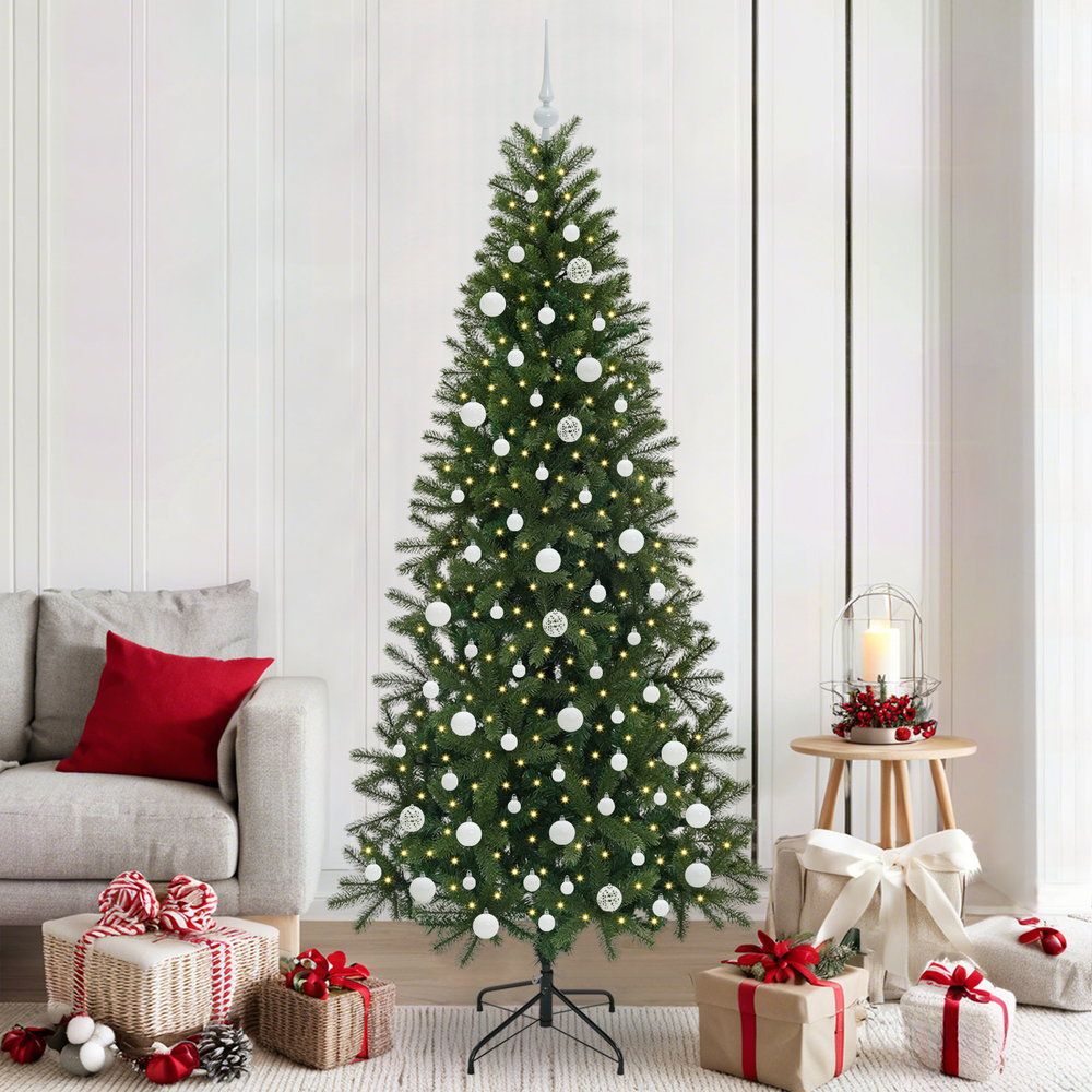 Artificial Christmas Tree with 300 LEDs Green 210 cm PE and PVC