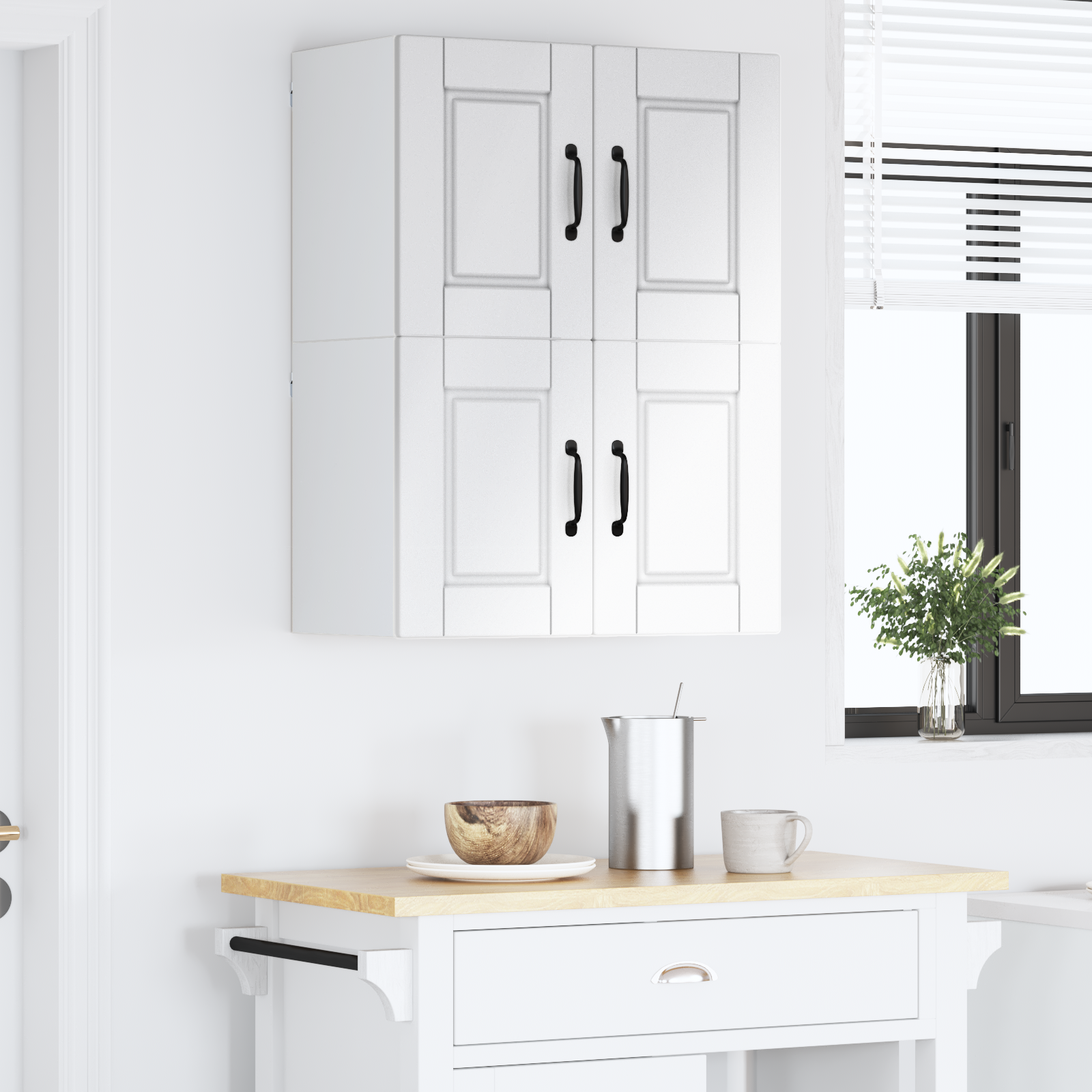 Virtuvės spintelė 2 pcs Aukštai blizganti balta 60 x 31 x 40 cm