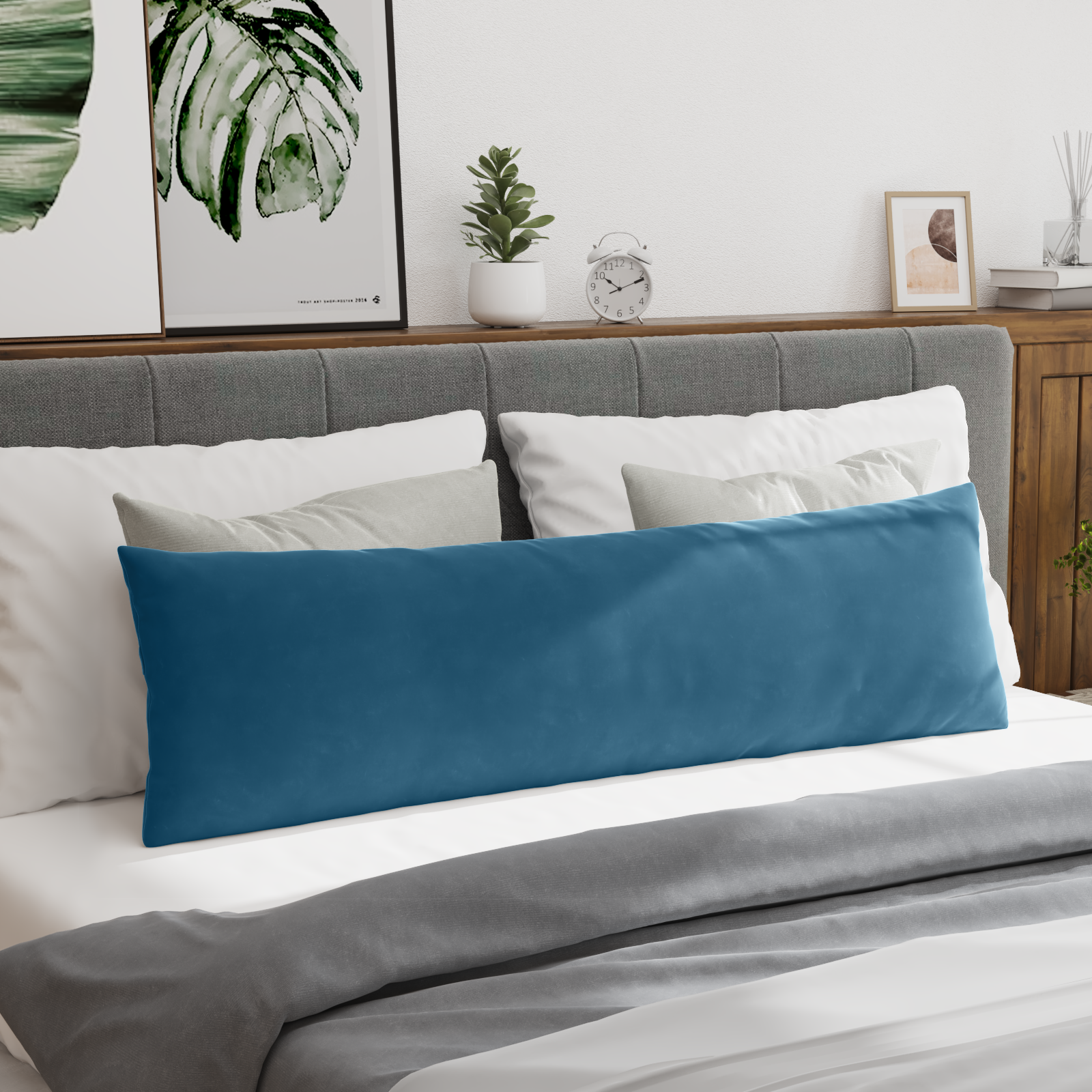 Sofa Pagalvės 2 pcs Mėlyna 145 x 40 cm Kordūrinis audinys