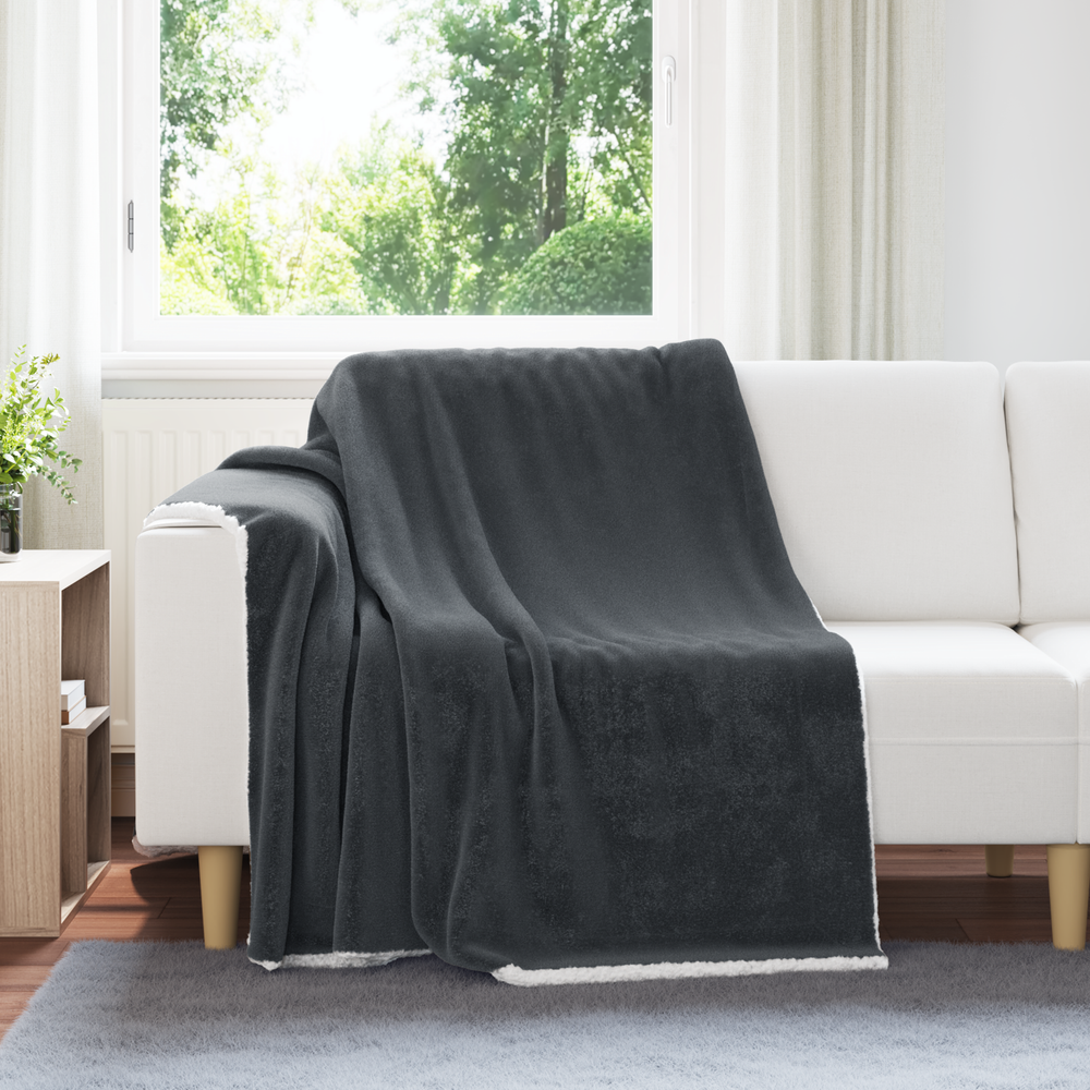 Dark Grey Blanket 150 x 200 cm Flysas