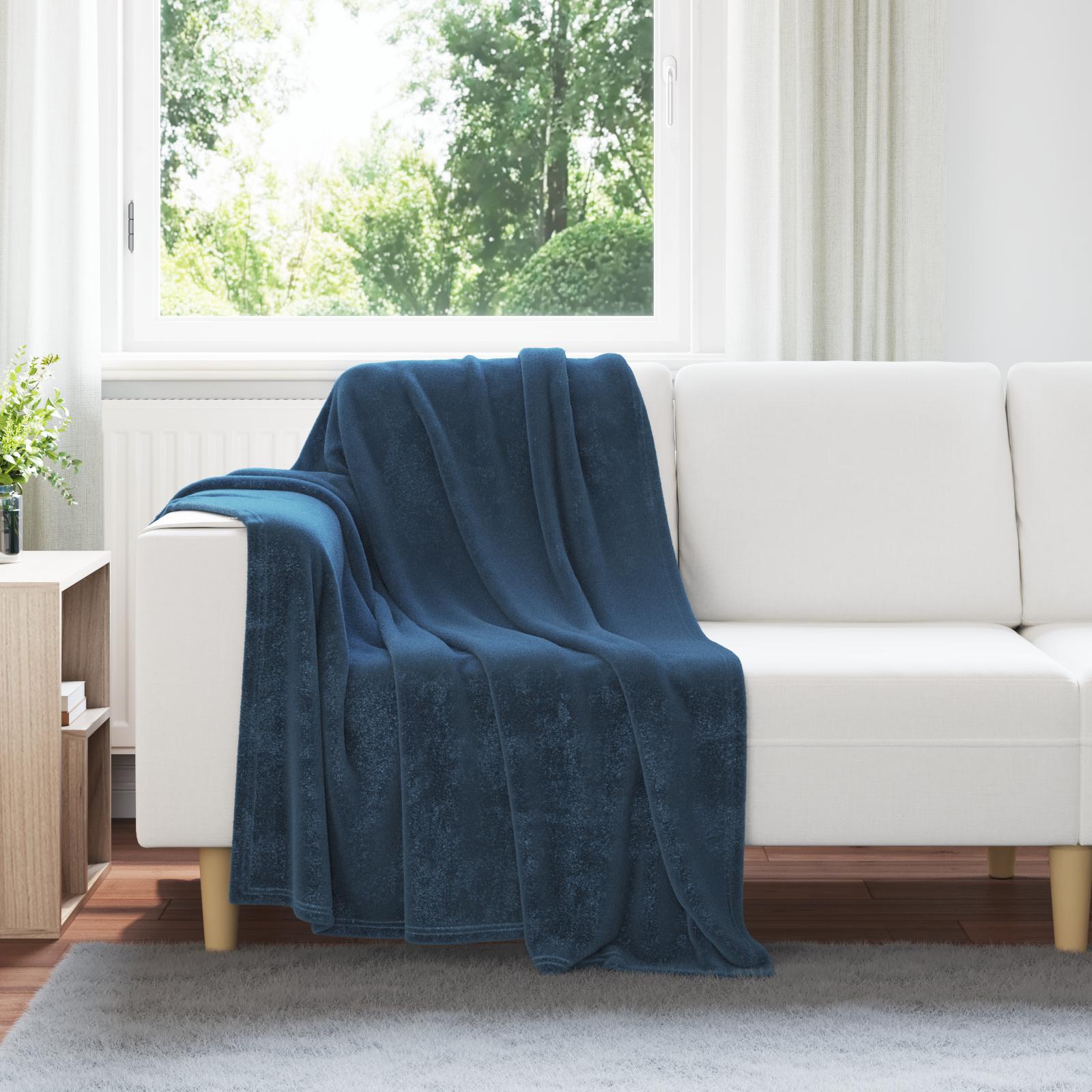 Mesti antklodės 6 pcs Jūrinė mėlyna 130 x 150 cm Flysas