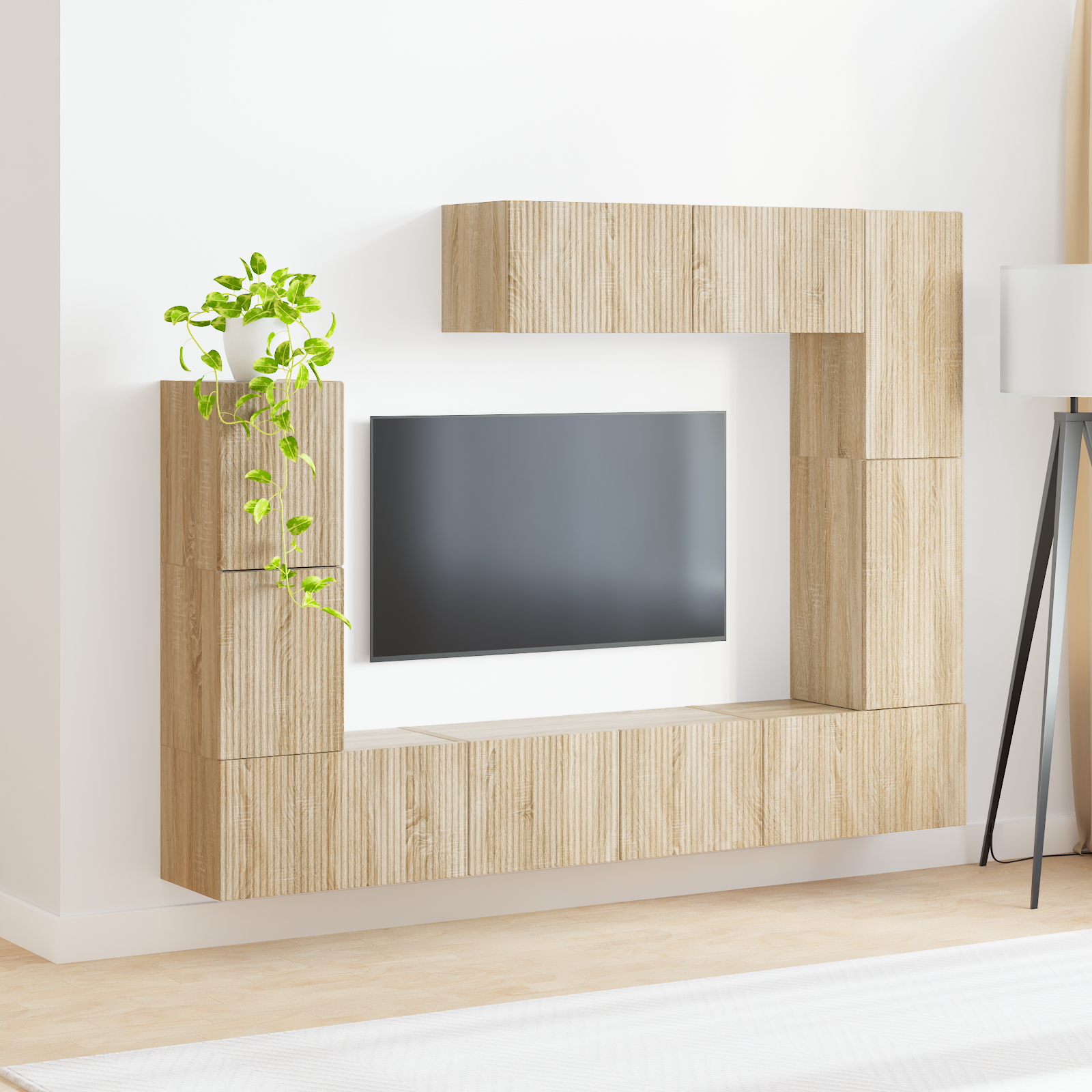 TV spintelių komplektas 5 pcs Sonoma ąžuolas Apdirbta mediena