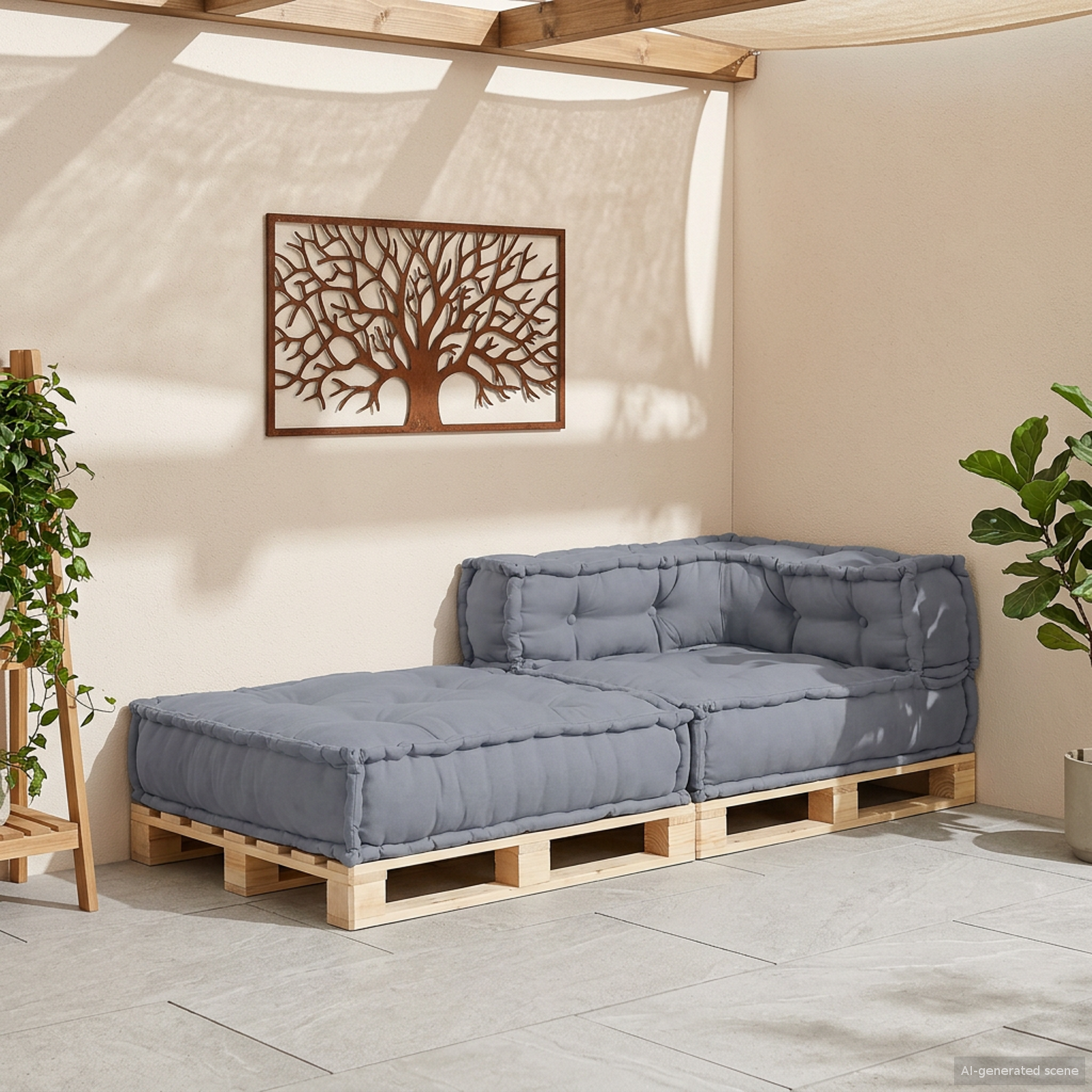 Modulinė sofa Pilka 70 x 70 x 56 cm Audinys