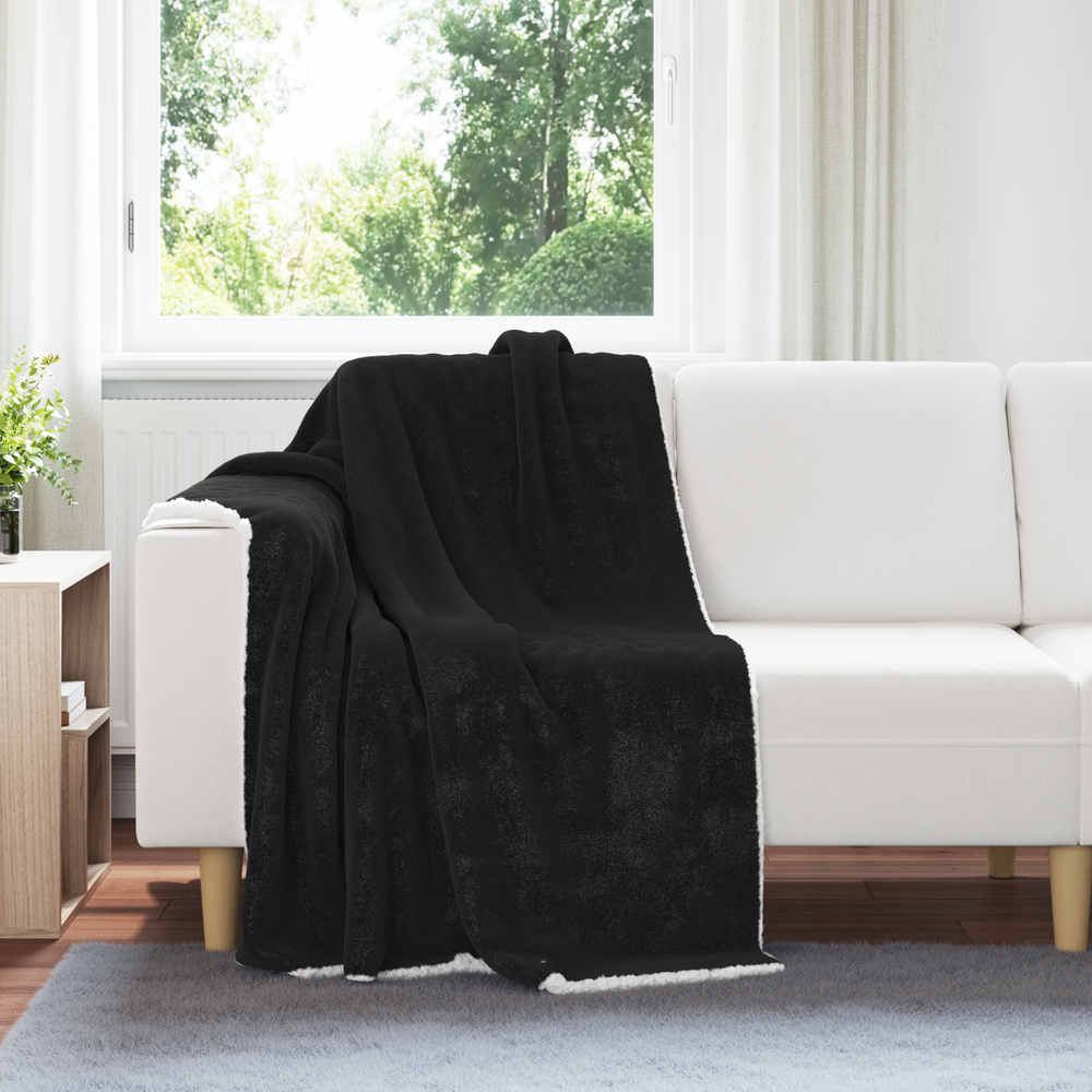 Throw Black 130 x 150 cm Fleece