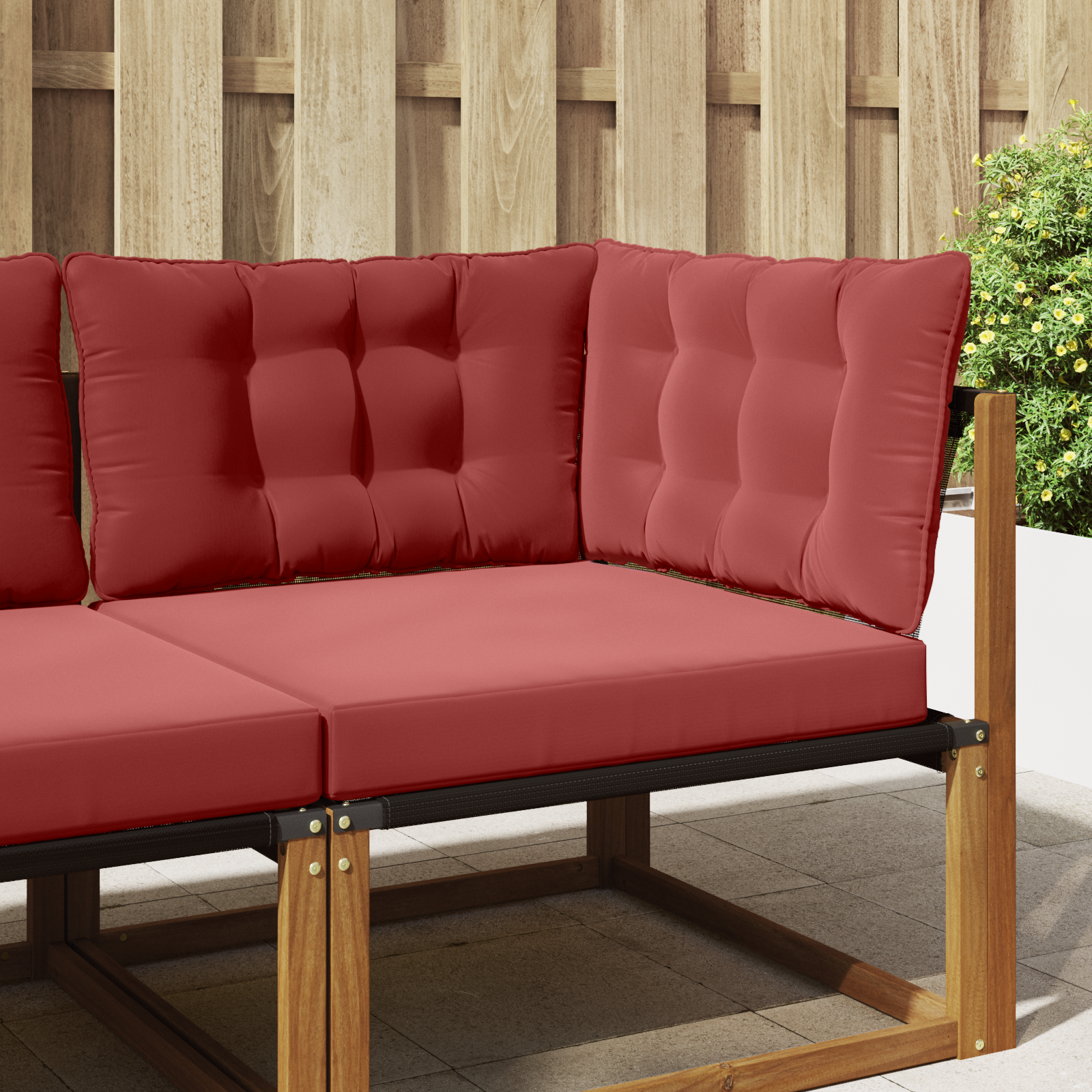 Lauko sofa pagalvėlė 3 pcs Vyno raudonumo Poliesteris