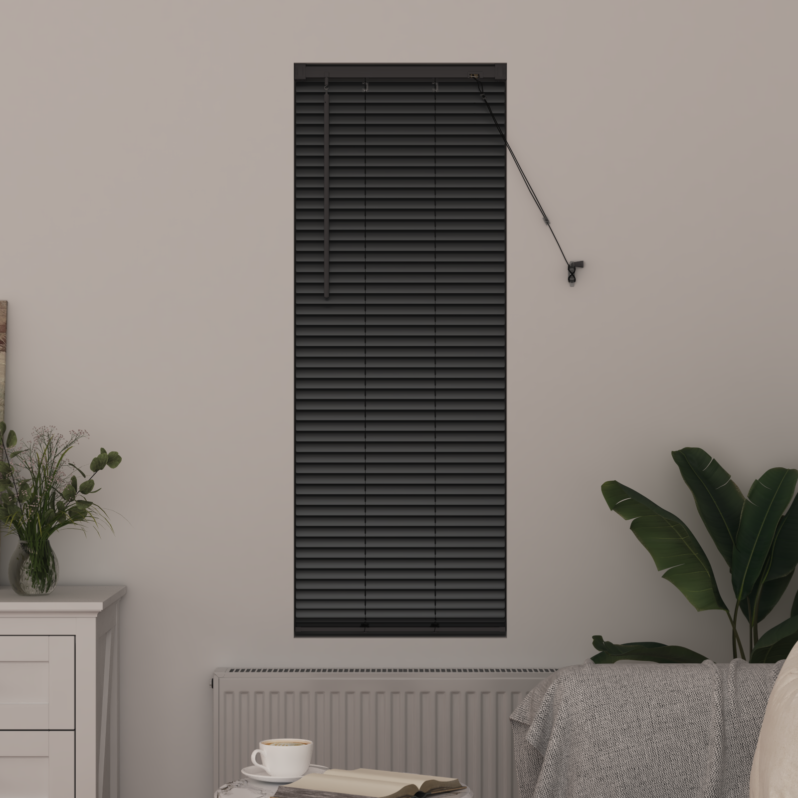Venēcijas žalūzijas Melns 175 x 50 cm Alumīnijs