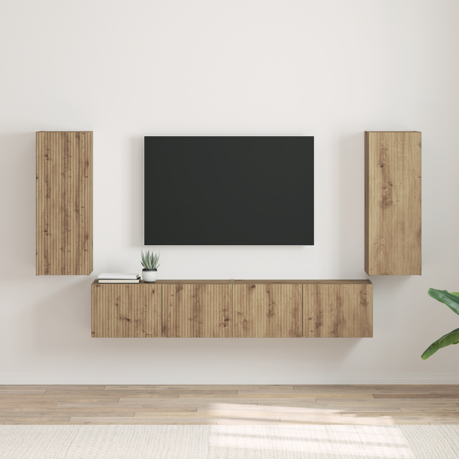 TV sieninė spintelė 2 pcs Meistrų ąžuolas 30 x 31 x 80 cm
