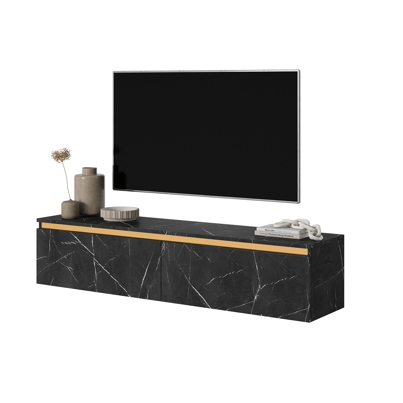 TV staliukas SENEY, juodas, 140 cm