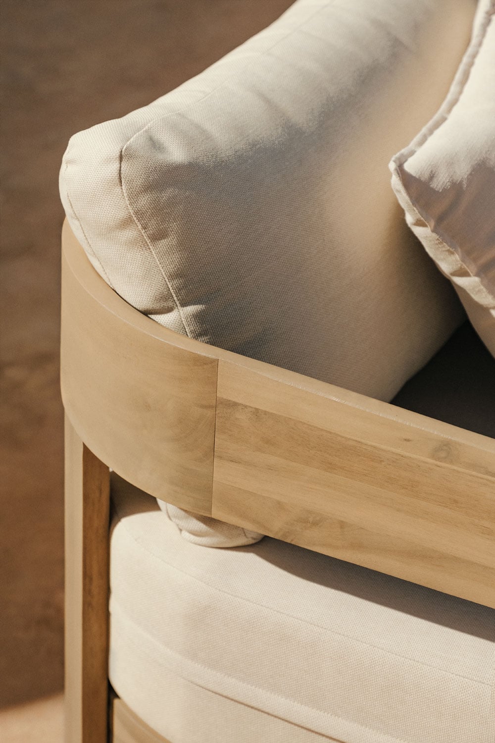 Three-seater outdoor sofa ULENO, light acacia