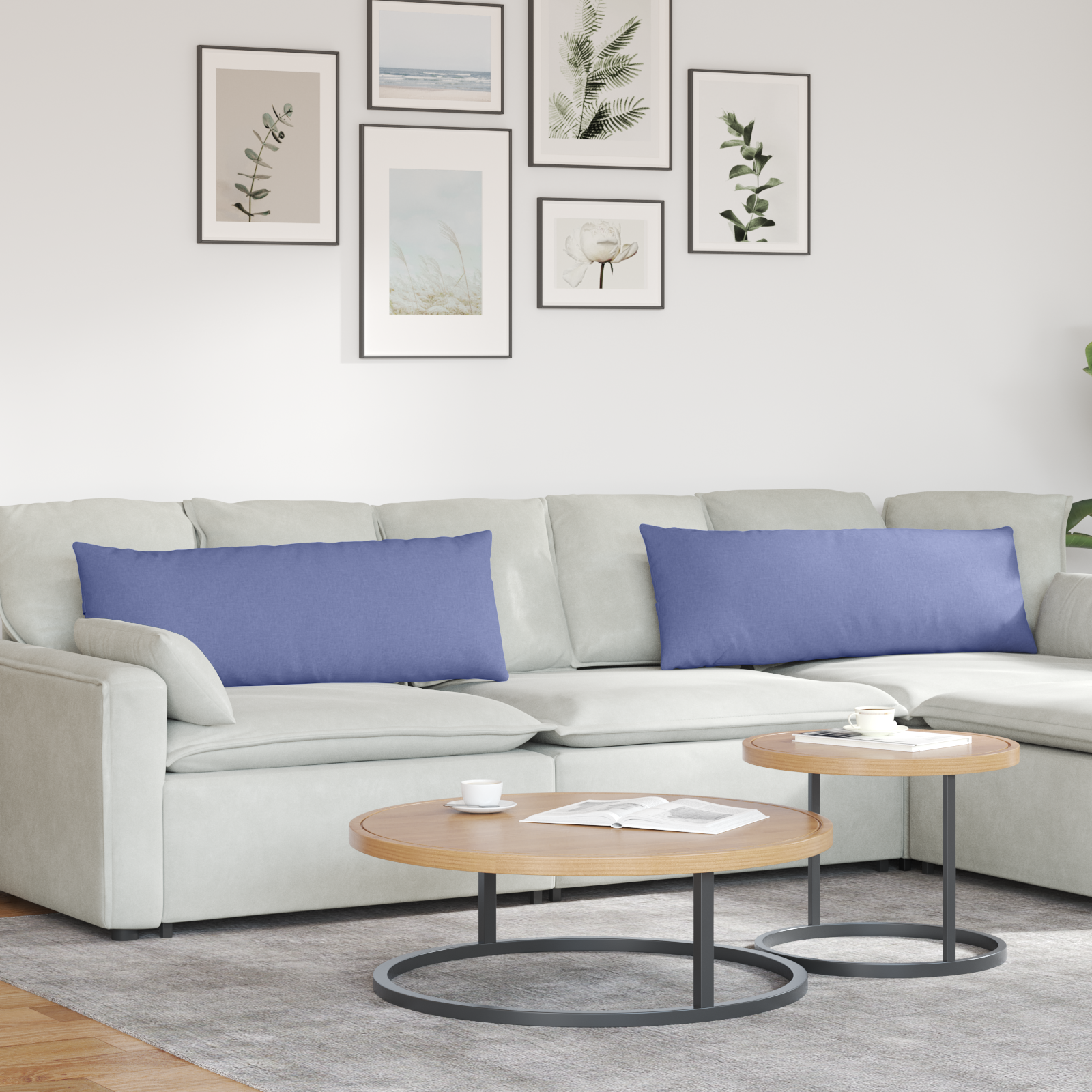 Sofa Pagalvės 2 pcs Mėlyna 120 x 40 cm audinys