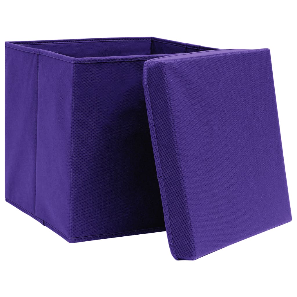 Daiktadėžės, 4vnt., violetinės, 32x32x32cm, audinys - Namų Idėja