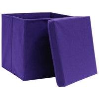 Daiktadėžės, 4vnt., violetinės, 32x32x32cm, audinys - Namų Idėja