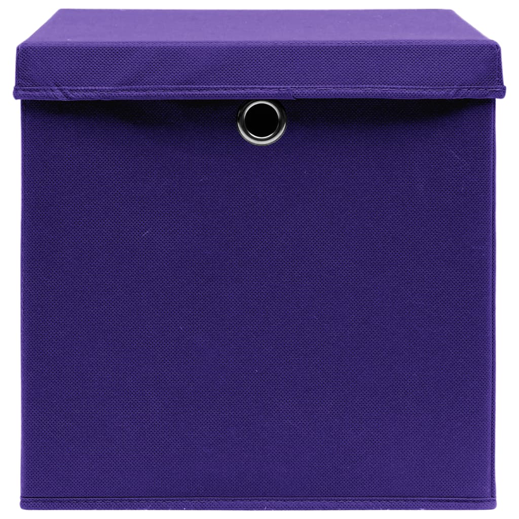 Daiktadėžės, 4vnt., violetinės, 32x32x32cm, audinys - Namų Idėja
