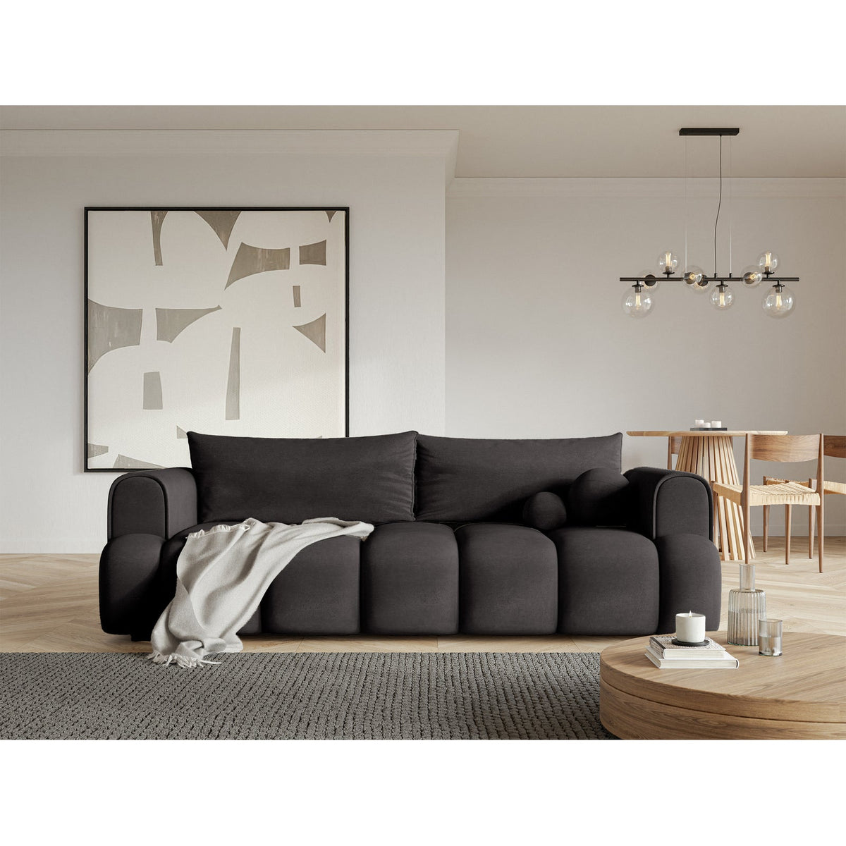 Sofa-lova ELIN interjere su dekoro elementais