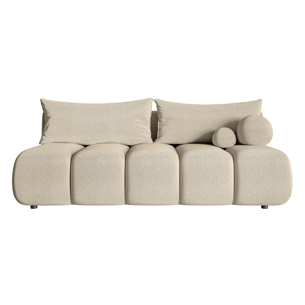 Sofa-lova ELIN mini, šenilas, šviesiai smėlinė spalva