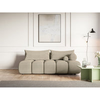 Sofa-lova ELIN mini realioje aplinkoje, šviesiai smėlinė šenilas