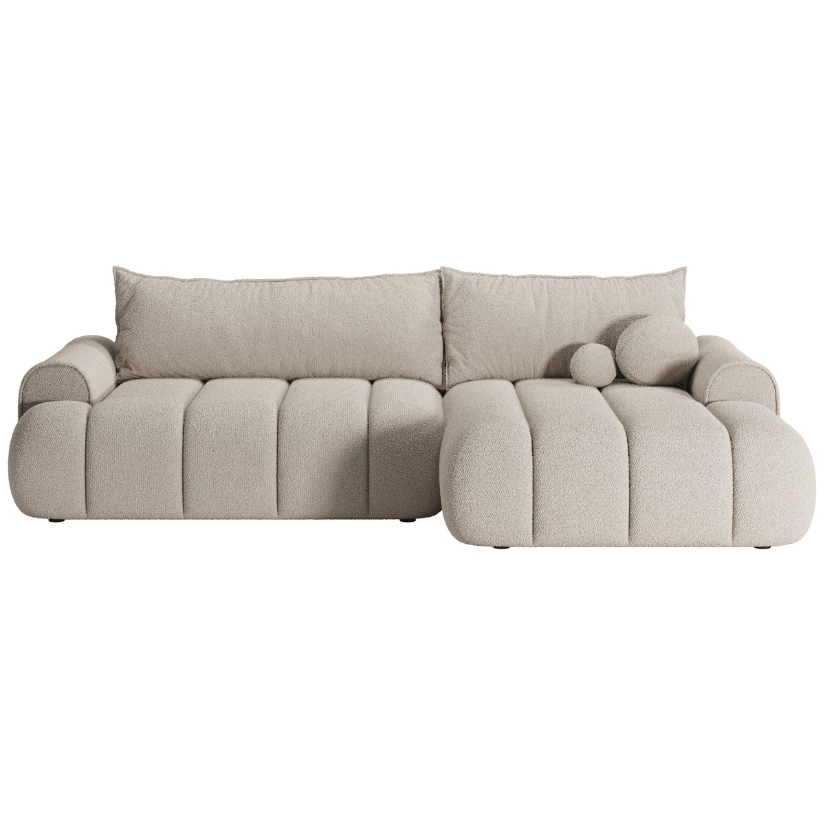 Kampinė sofa-lova ELIN kreminė spalvos