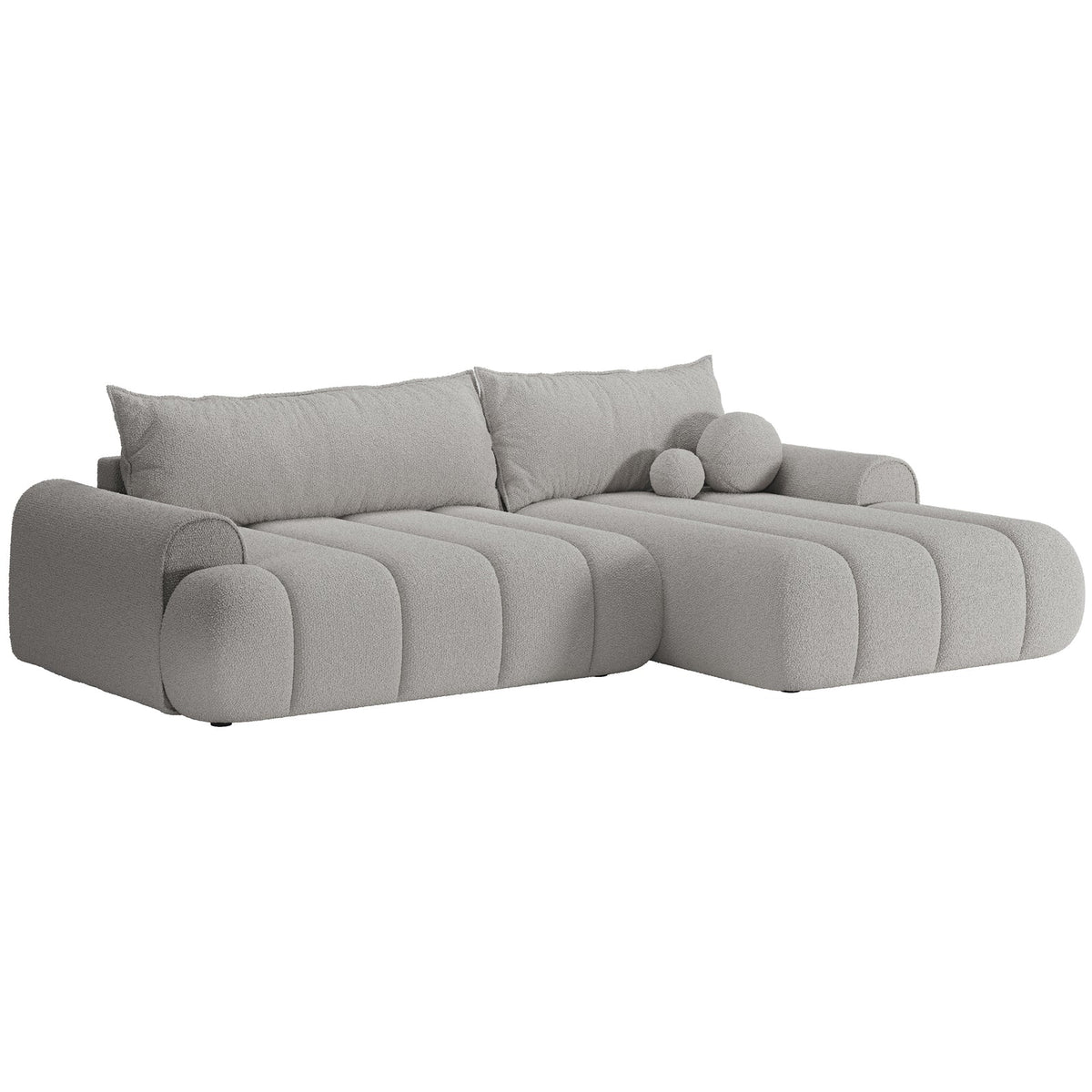 Kampinė sofa-lova ELIN, šviesiai pilka, dešinė