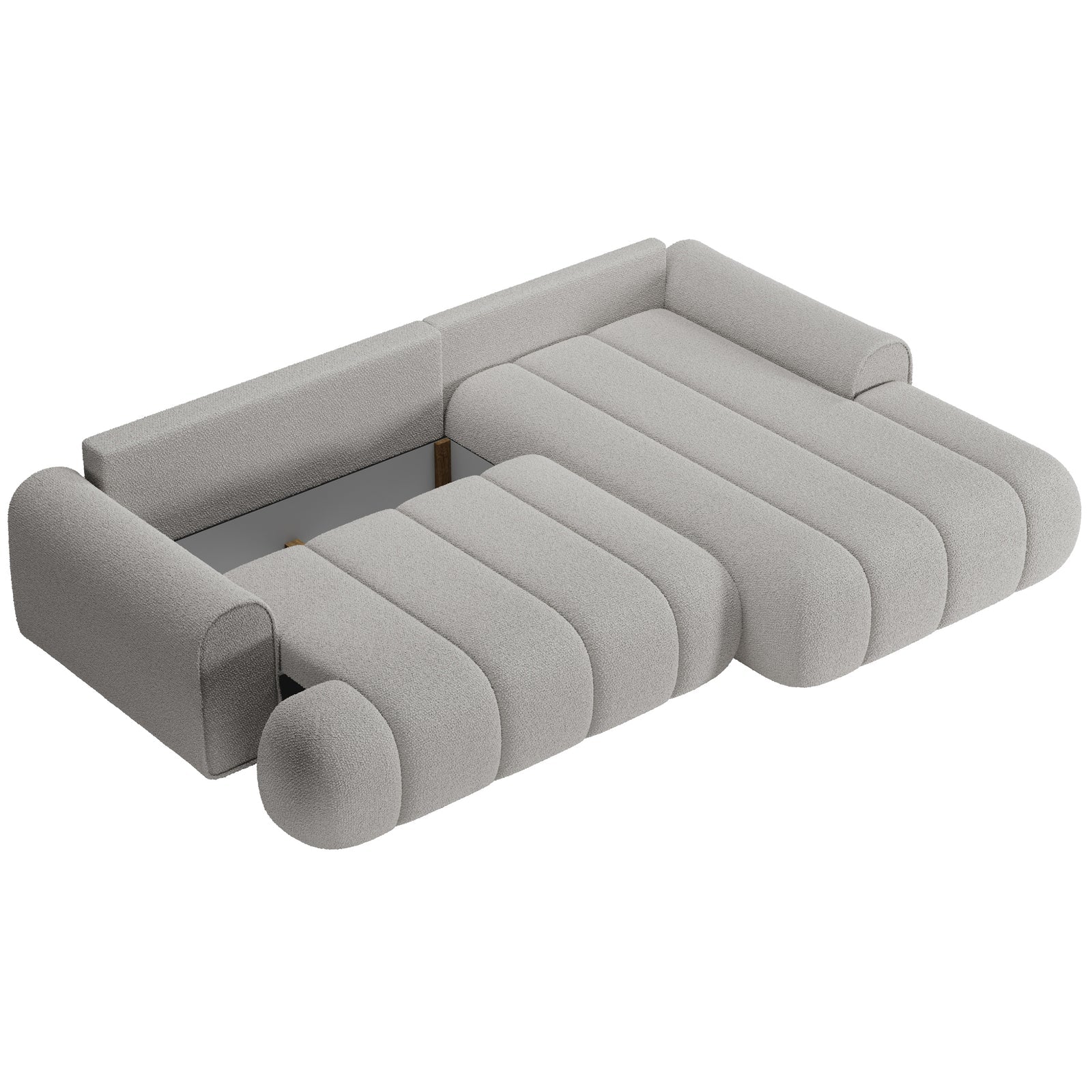 Kampinė sofa-lova ELIN, šviesiai pilka, dešinė