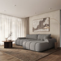 Kampinė sofa-lova ELIN, šviesiai pilka, dešinė