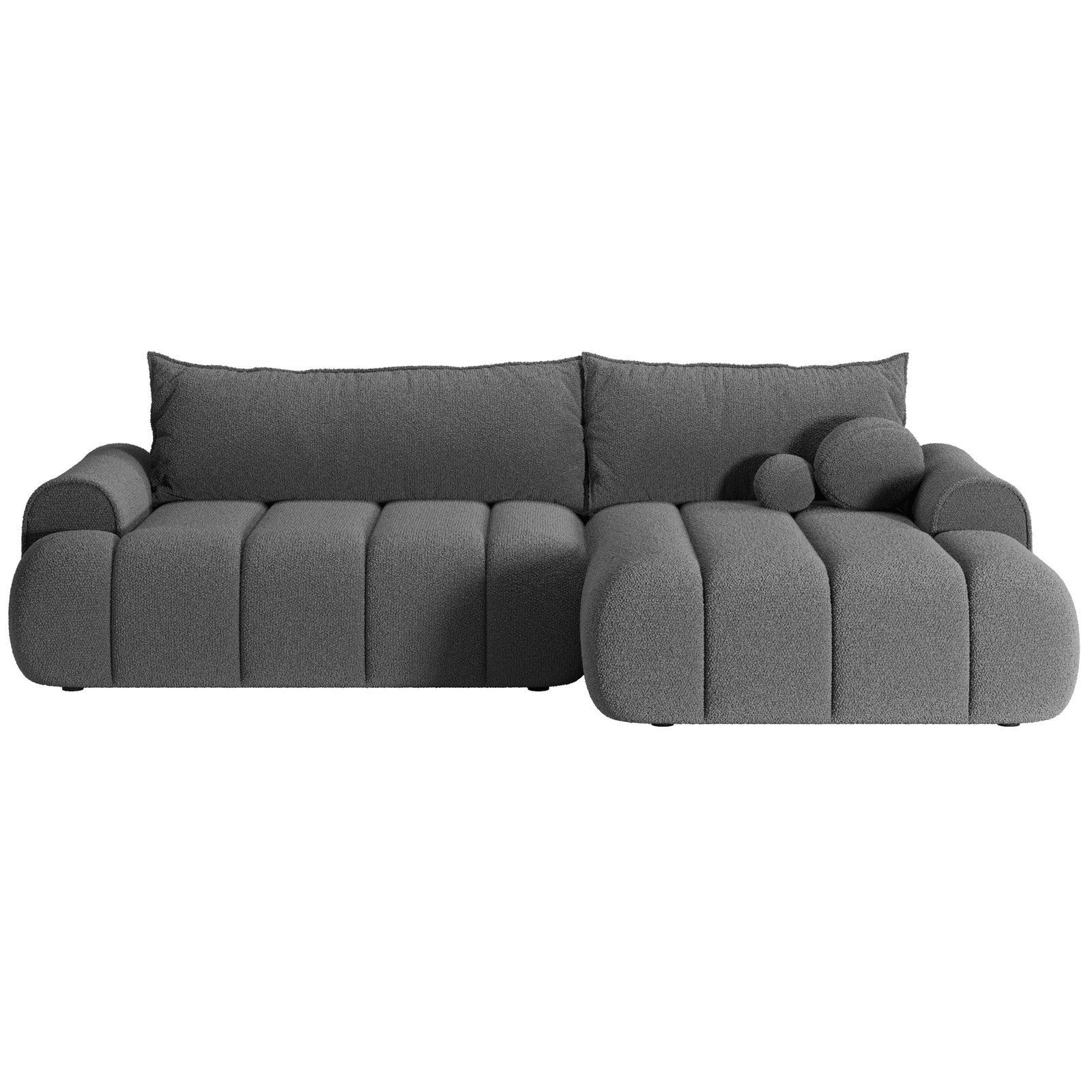 Kampinė sofa-lova ELIN, pilka, dešinė