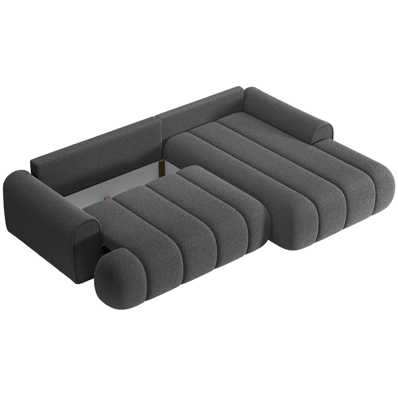 Kampinė sofa-lova ELIN, pilka, dešinė