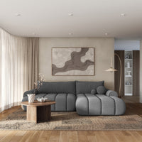 Kampinė sofa-lova ELIN, pilka, dešinė
