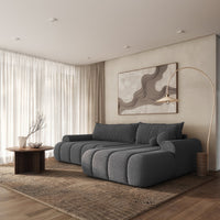 Kampinė sofa-lova ELIN, pilka, dešinė